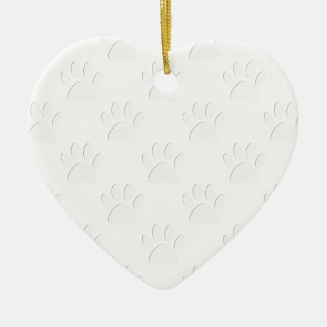 Paper Cut Dog Paw Pattern Ceramic Tree Decoration (Front)