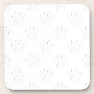 Paper Cut Dog Paw Pattern Coaster