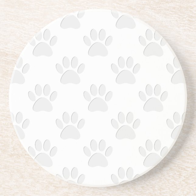 Paper Cut Dog Paw Pattern Coaster (Front)