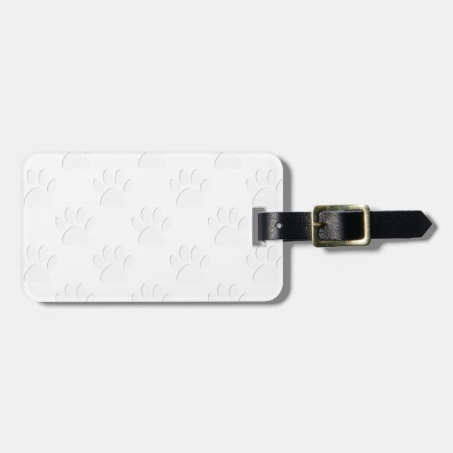 Paper Cut Dog Paw Pattern Luggage Tag (Front Horizontal)
