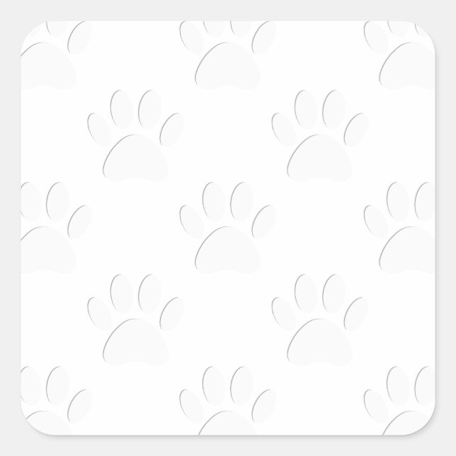 Paper Cut Dog Paw Pattern Square Sticker (Front)