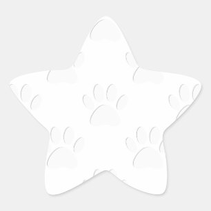 Paper Cut Dog Paw Pattern Star Sticker