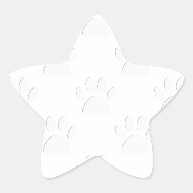 Paper Cut Dog Paw Pattern Star Sticker (Front)