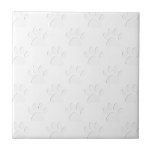 Paper Cut Dog Paw Pattern Tile