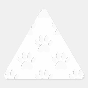 Paper Cut Dog Paw Pattern Triangle Sticker