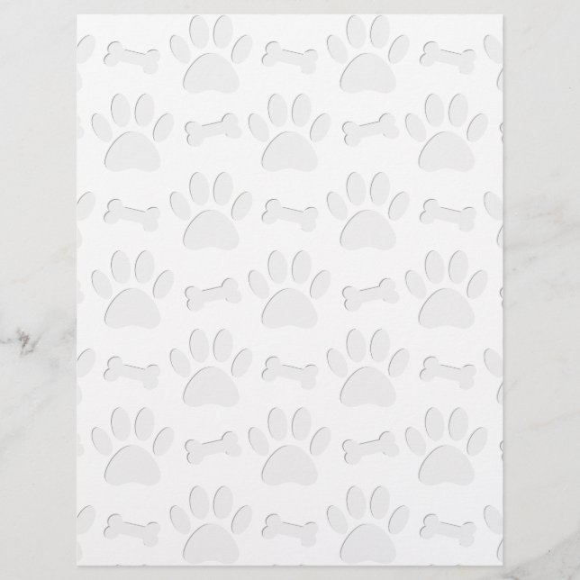 Paper Cut Dog Paws And Bones Pattern (Front)