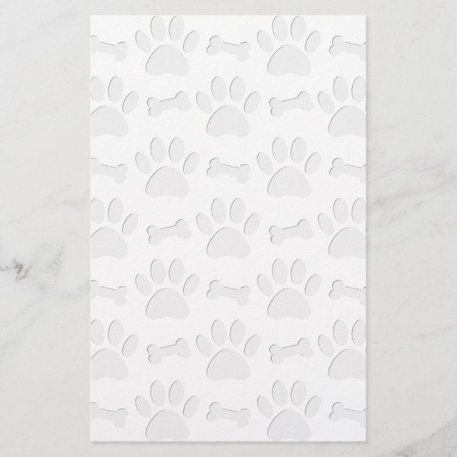Paper Cut Dog Paws And Bones Pattern (Front)