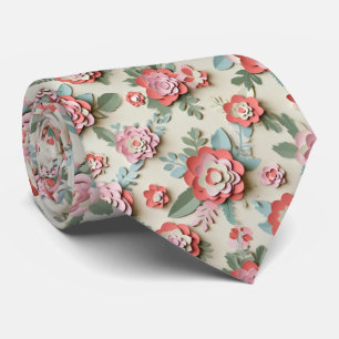 Paper Cut Floral Layer Pattern Tie