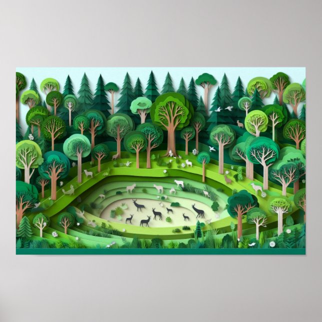 Paper Cut Forest Poster (Front)