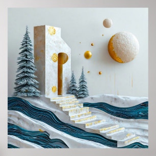 🏡 Paper Cut House Staircase Art Gift For Home 🎁 Poster