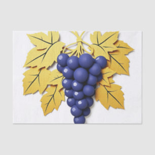 Paper Cut Style Cluster of Grapes with Elegant