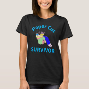 Paper Cut Survivor Vintage Oddly Specific Humour T-Shirt
