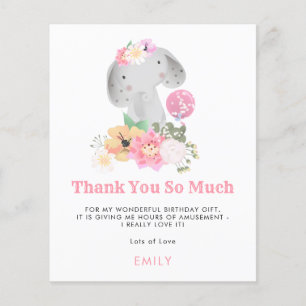 PAPER   Cute Elephant Young Child Thank You