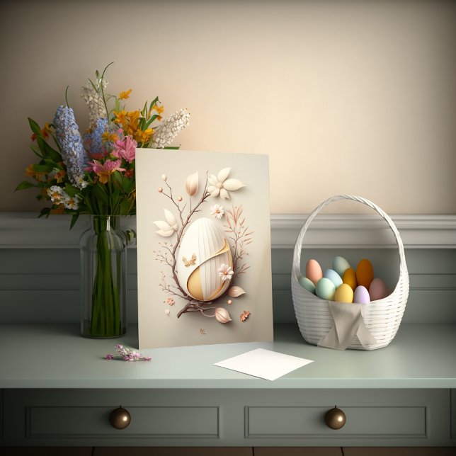 Paper Cutout and Origami Style Easter Egg Card (Creator Uploaded)