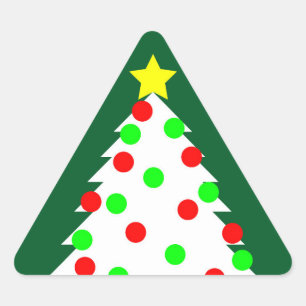 Paper Cutout Christmas Tree Triangle Sticker
