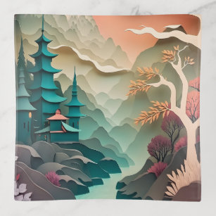 Paper Cutout Landscape Trinket Tray