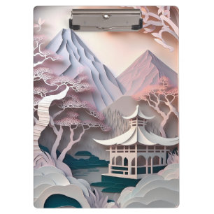 Paper Cutout Pavilion Landscape Clipboard