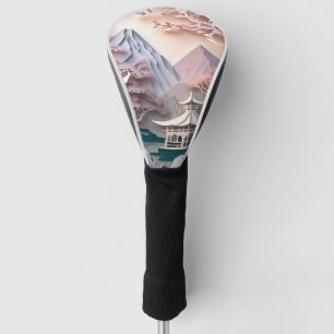 Paper Cutout Pavilion Landscape Golf Head Cover