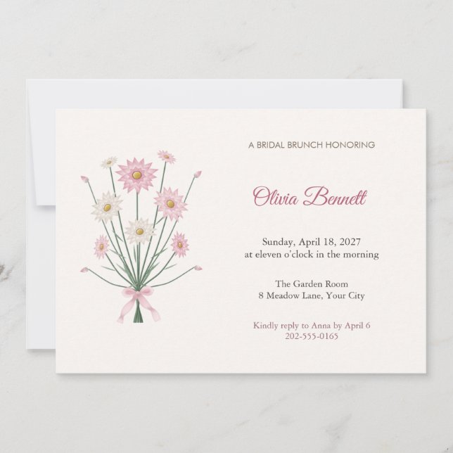 Paper Daisy Bridal Brunch Invitation (Front)