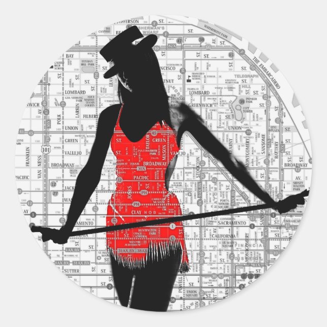 Paper Dance SF Classic Round Sticker (Front)