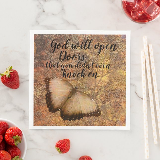 Paper Dinner Napkin God Opens Doors Religious  (Insitu)