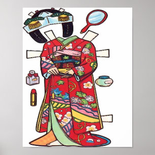 Paper Doll, Kimono Cut Out Poster