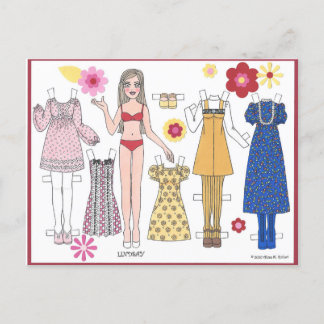 Paper Doll Postcard MOD DOLLIES "Lindsay" 