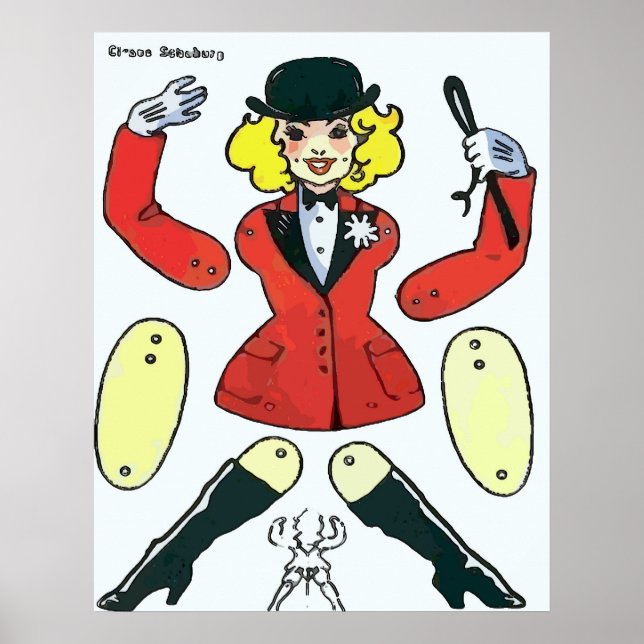 Paper Doll, Woman Equestrian  Rider Poster (Front)