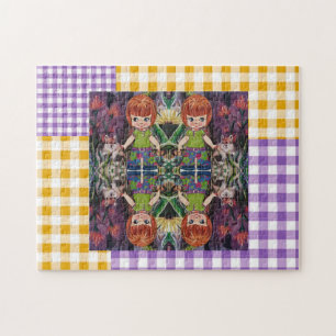 Paper Dolls in Plaid Puzzle