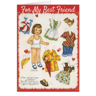 Paper Dolls Valentine's Day Personalised Vintage