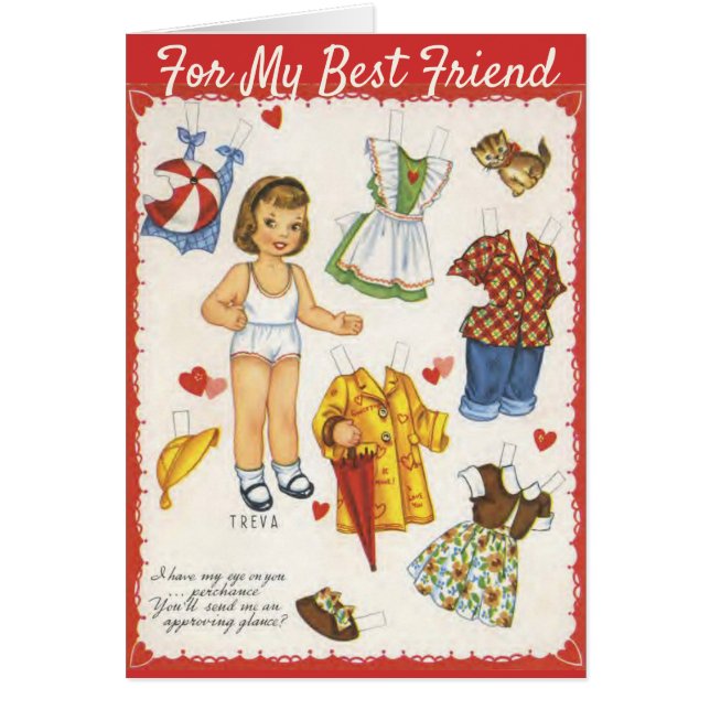Paper Dolls Valentine's Day Personalised Vintage (Front)
