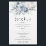 PAPER | Dusty Blue Florals Wedding Menu<br><div class="desc">PAPER | Dusty Blue Florals Wedding Menu. A great value size 5.5” x 8.5” PAPER (not card) alternative. An informal set typography in black for the main heading Menu complementing the rest of the text which you can easily personalise,  with beautiful autumn coloured flowers and grasses at the top.</div>