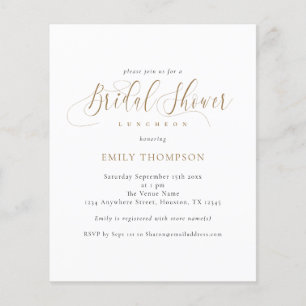 PAPER Elegant Calligraphy Bridal Shower Invite
