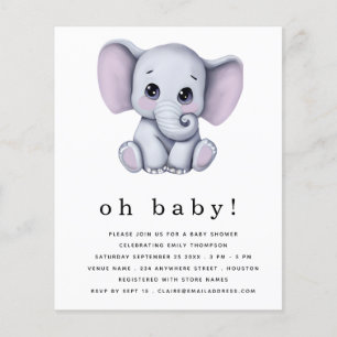 PAPER Elephant Gender Neutral Baby Shower Invite