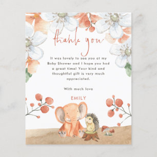 PAPER   Elephant Hedgehog Thank You Baby Shower