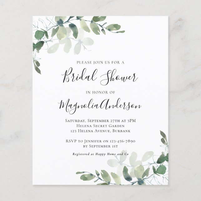 PAPER Eucalyptus Bridal Shower Invitation (Front)
