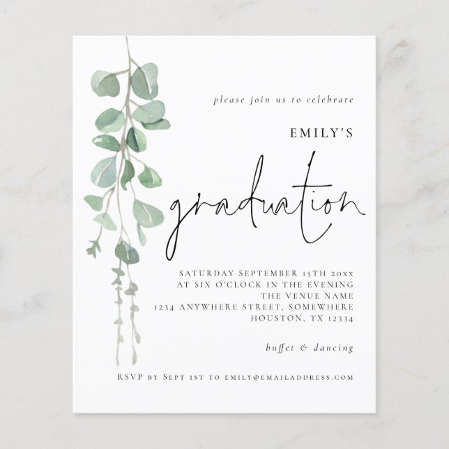 PAPER Eucalyptus Script 2022 Graduation Invite (Front)
