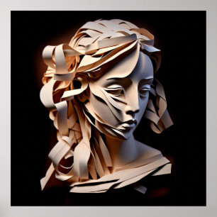 Paper face poster