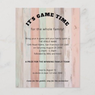PAPER Family Games Day Slogan Coloured Wood