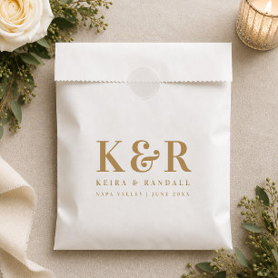 Paper Favour Bag Wedding Monogram Gift Bags