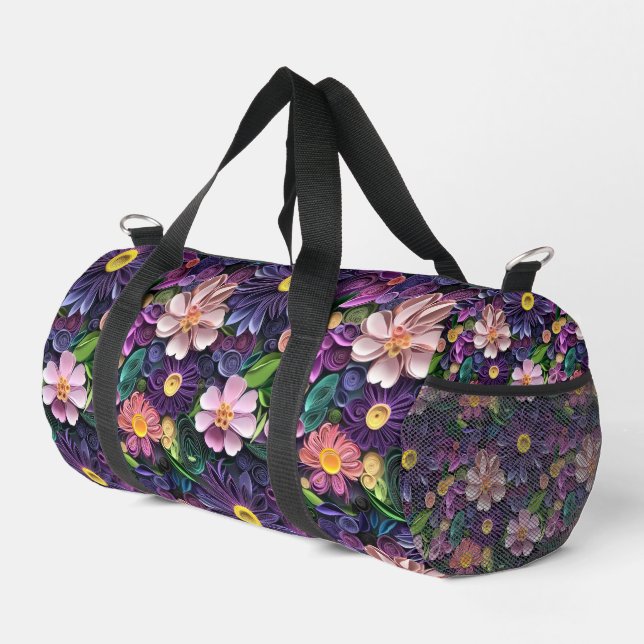 Paper Florals  Duffle Bag (Right Corner)