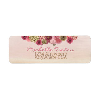 paper flower address label flower