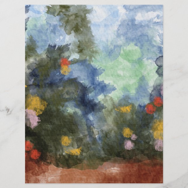Paper, Flowered Path Watercolor Flyer (Front)