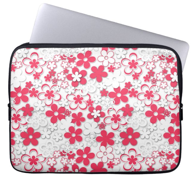 Paper flowers laptop sleeve (Front)