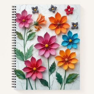 Paper flowers notebook
