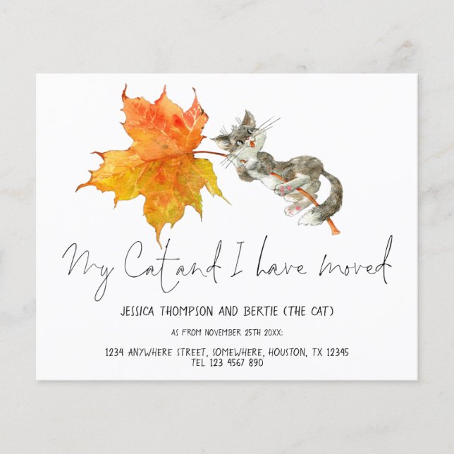 PAPER | Funny My Cat I have Moved Script New Home (Front)