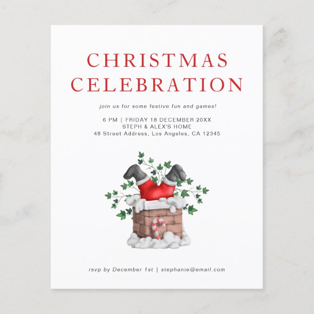 PAPER Funny Santa Christmas Party Invitation (Front)