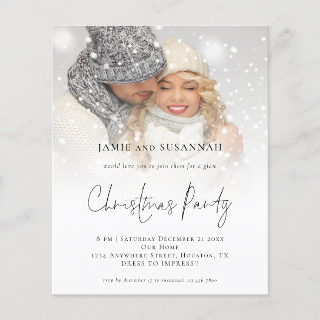 PAPER Glam Photo Overlay Christmas Party Invite (Front)