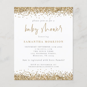 PAPER Gold Glitter Girl Boy Baby Shower Invite