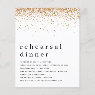 PAPER   Gold Glitter Rehearsal Dinner Invitation